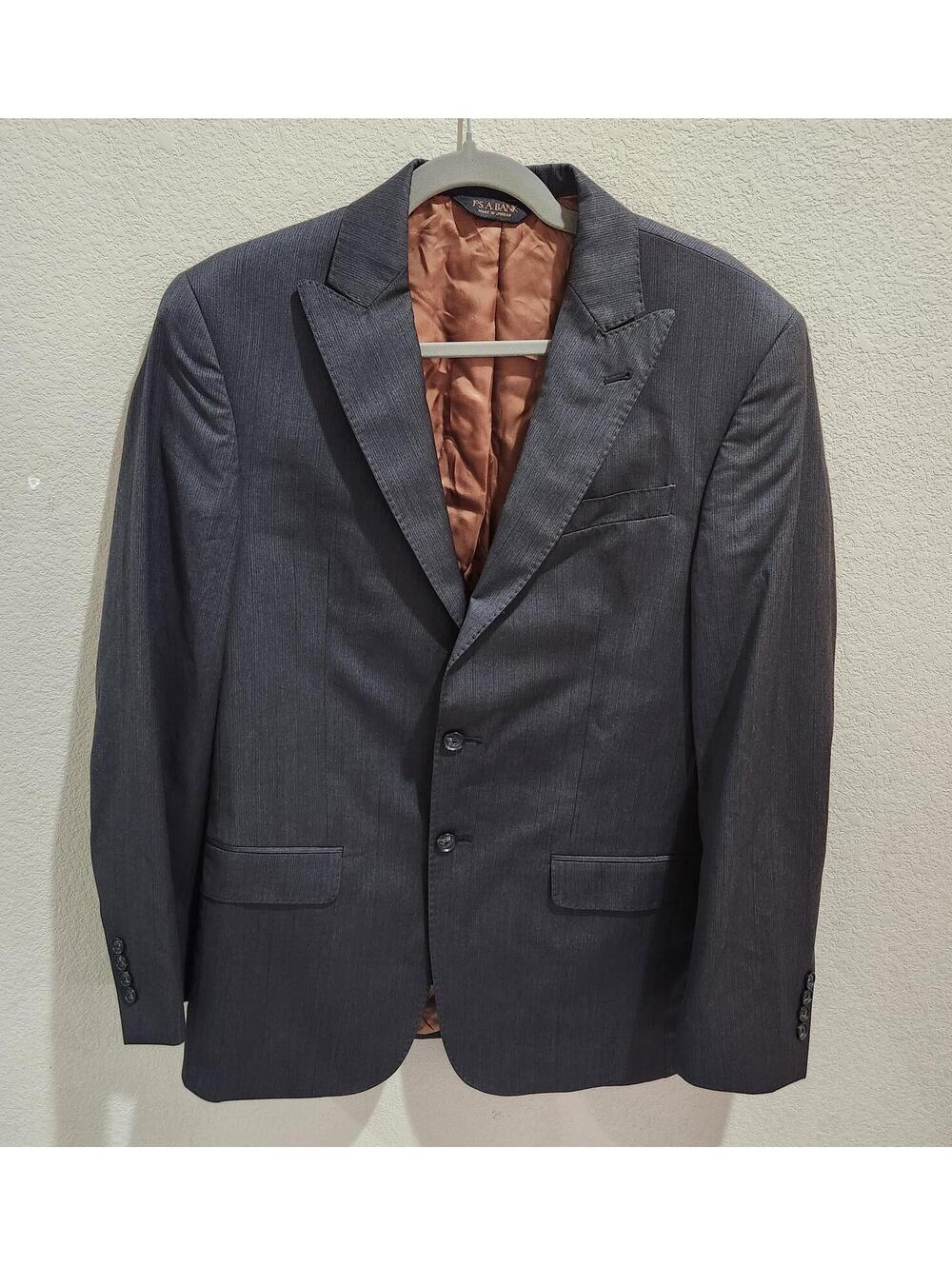Jos A Bank Joseph Blazer Mens Sz 39R Gray 100% Wool Slim Fit Sport Coat 2 Button